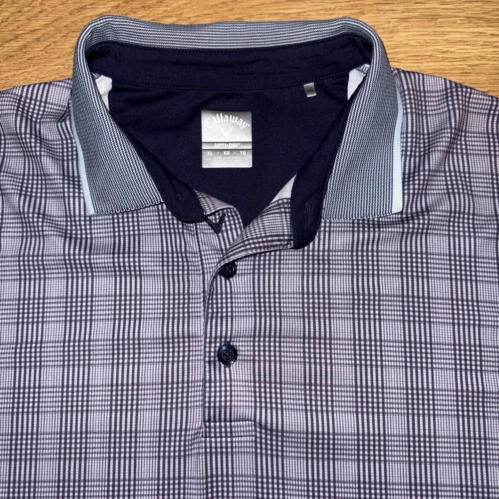 Callaway OPTI-DRI Golf Polo Shirt Men's XL Multicolor Plaid Performance Stretch